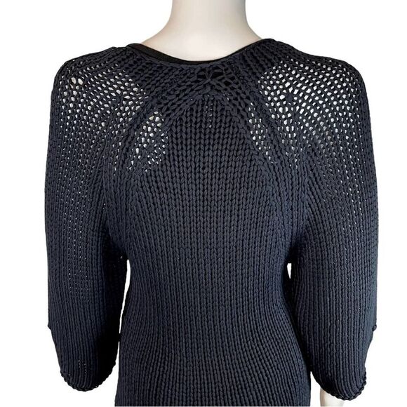 Oska Knit 3/4 Sleeve Button-up Cardigan Sweater Black Women's - Picture 6 of 10